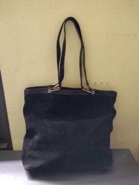 Banana Republic Black Suede Tote with Double Shoulder Straps